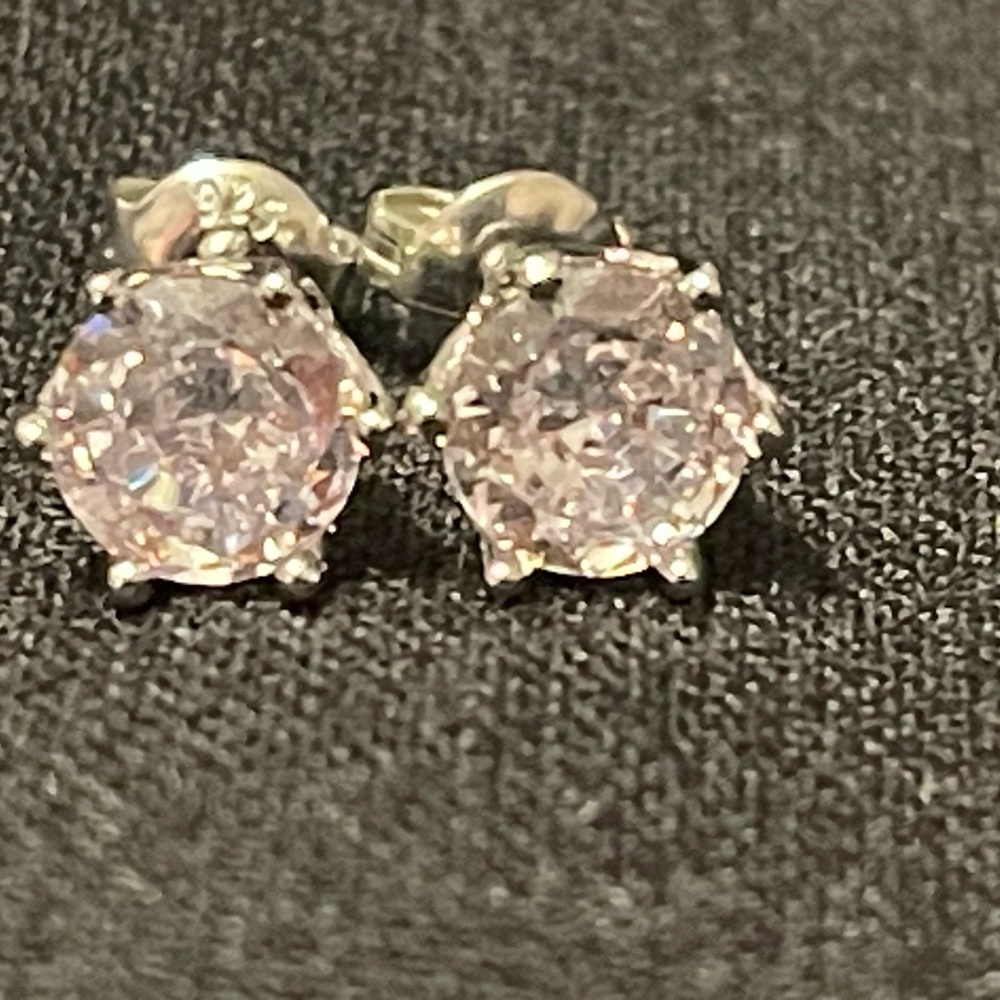 Classic Hexagon Single Diamond Zircon Earrings